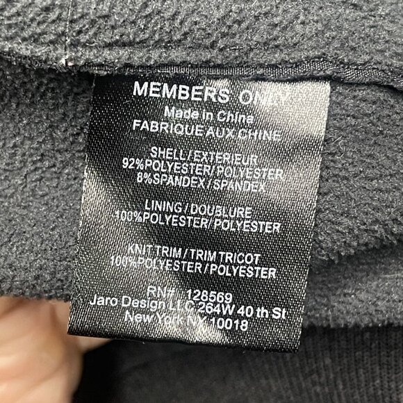 Members Only Black Hooded Jacket Mens Size L Zip Front & Pockets - Picture 5 of 7